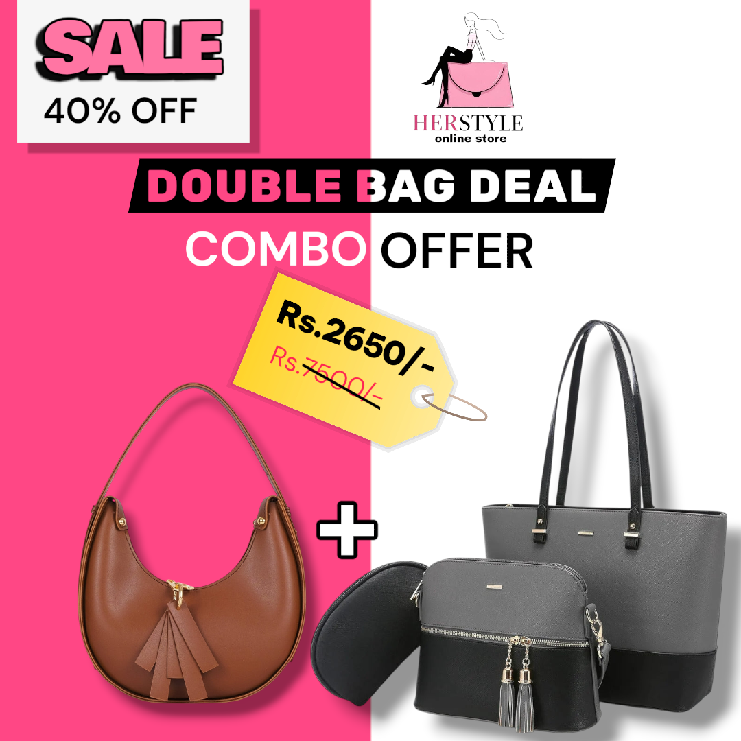 DEAL 7 : 3PCS PERFECT SET GREY & MONA BAG
