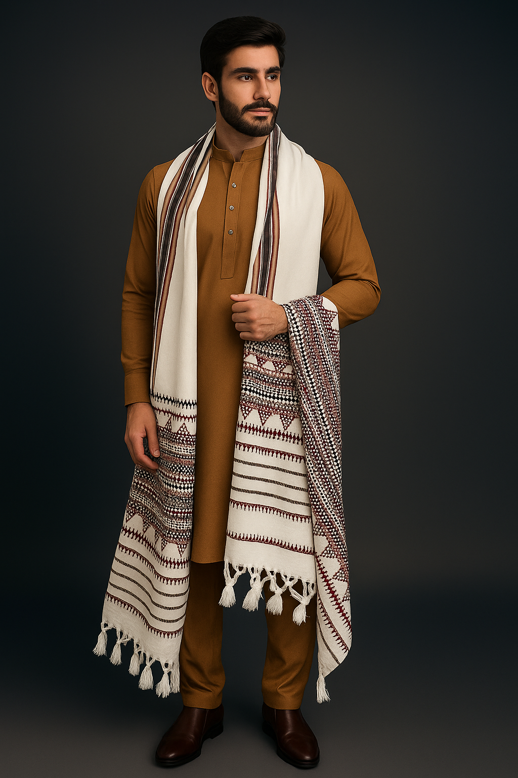 SINDHI WHITE SHAWL