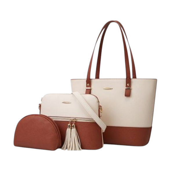 3PC PERFECT SET BROWN WHITE - Her style